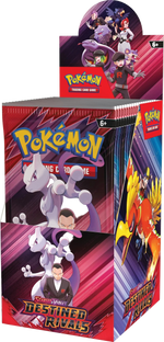 Pokémon trading card game packaging with characters and branding.