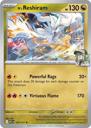 Pokemon TCG - ME: Ascended Heroes - N's Reshiram - 154/217 - Holofoil