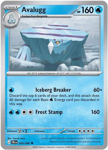 Pokemon TCG - ME04: Chaos Rising - Avalugg - 024/086