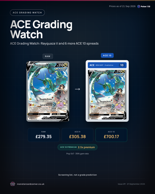ACE Grading Watch: Rayquaza V and 6 more ACE 10 spreads