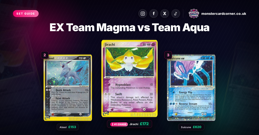 EX Team Magma vs Team Aqua Pokemon Card List & Prices (UK) - Chase Cards & Set Value