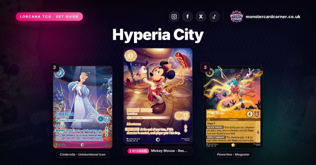 Hyperia City Set Guide - top chase cards