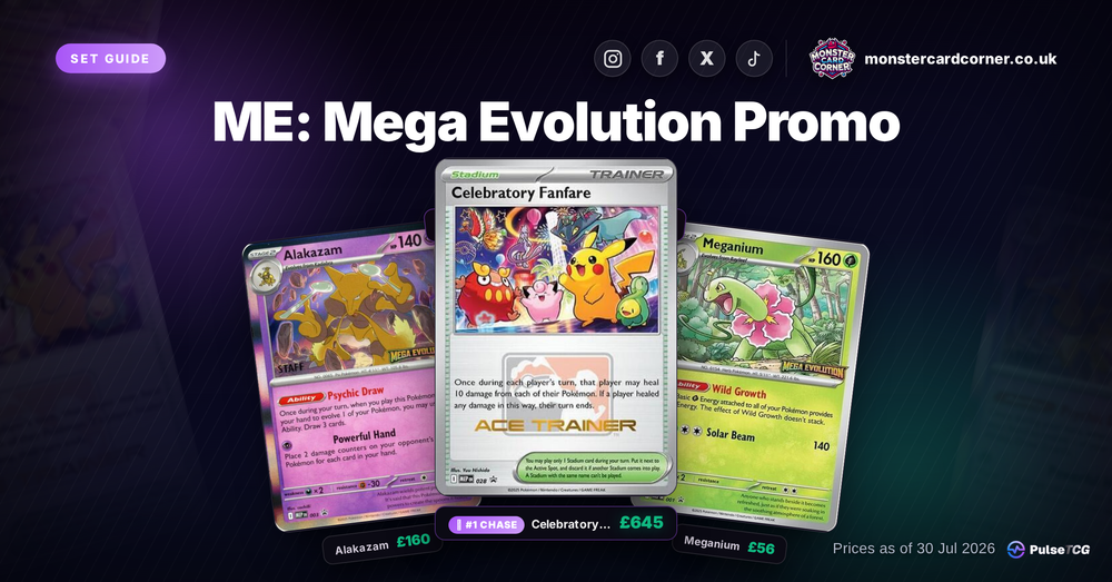 Mega Evolution Promo Pokemon Card List & Prices (UK) - Chase Cards & Set Value