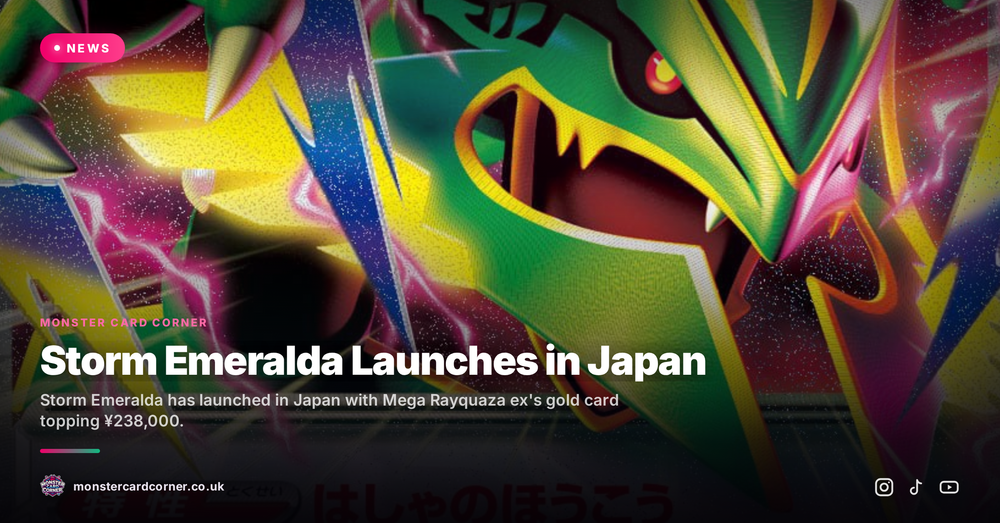 Storm Emeralda Launches in Japan: Mega Rayquaza ex Commands Top Prices