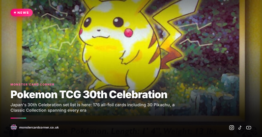 Pokemon TCG 30th Celebration: Full Japanese Set List Drops with 176 Cards, 30 Pikachu, and a Classic Collection