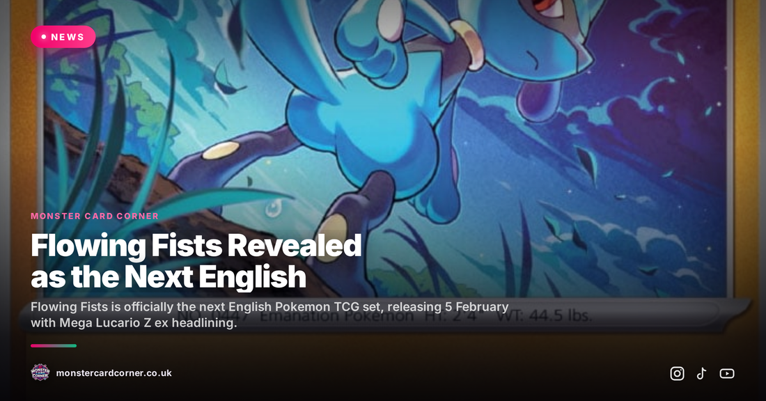 Flowing Fists Revealed as the Next English Set, Starring Mega Lucario Z ex