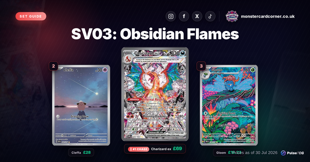 Obsidian Flames Pokemon Card List & Prices (UK) - Chase Cards & Set Value