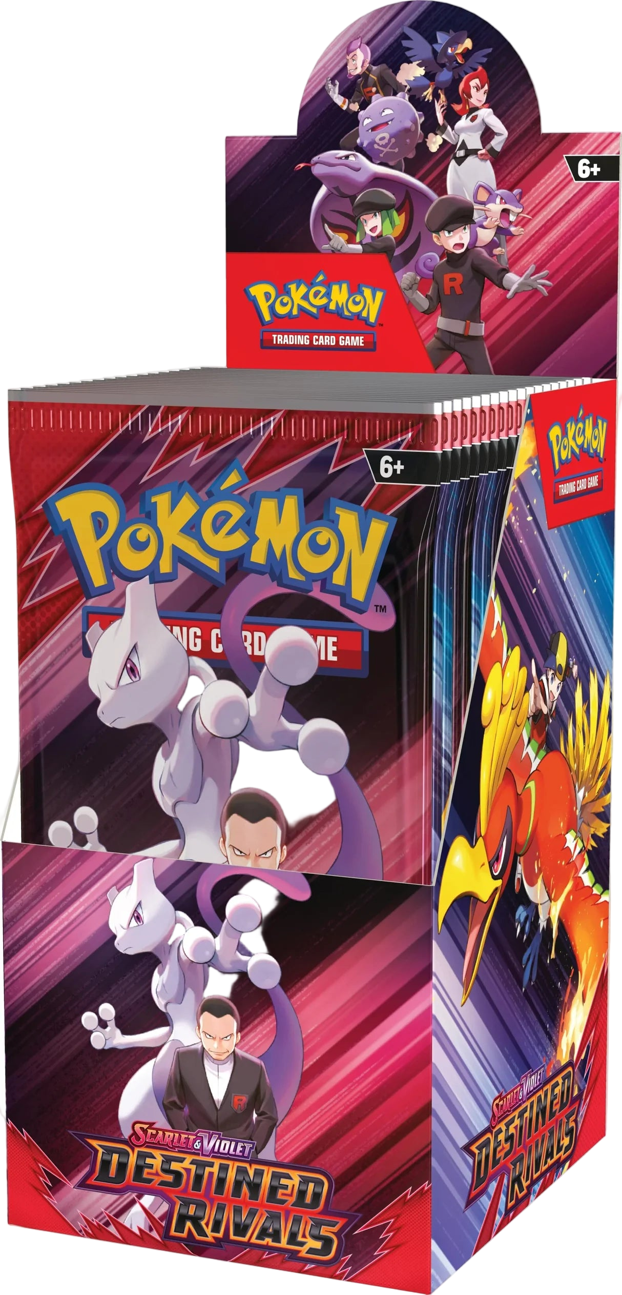 Pokémon trading card game packaging with characters and branding.