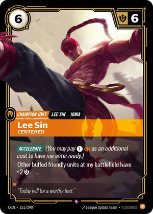Riftbound - Origins - Lee Sin, Centered - 151/298 - Rare