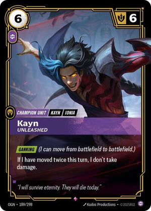 Riftbound - Origins - Kayn, Unleashed - 189/298 - Rare