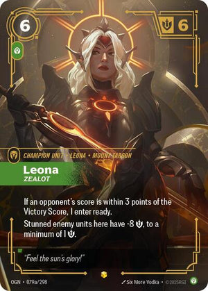 Riftbound - Origins - Leona, Zealot - 079a/298 - Alternate Art - Showcase