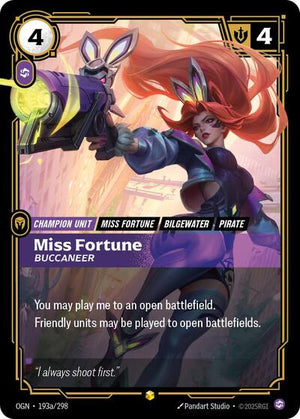 Riftbound - Origins - Miss Fortune, Buccaneer - 193a/298 - Alternate Art - Showcase