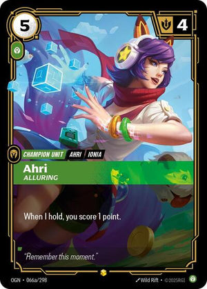 Riftbound - Origins - Ahri, Alluring - 066a/298 - Alternate Art - Showcase