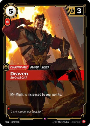 Riftbound - Origins - Draven, Showboat - 028/298 - Rare