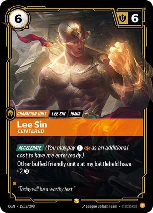 Riftbound - Origins - Lee Sin, Centered - 151a/298 - Alternate Art - Showcase