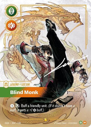 Riftbound - Origins - Lee Sin, Blind Monk - 304*/298 - Signature - Showcase
