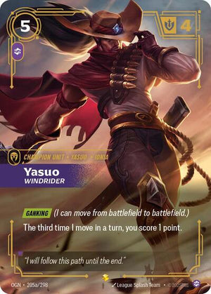 Riftbound - Origins - Yasuo, Windrider - 205a/298 - Alternate Art - Showcase
