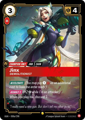 Riftbound - Origins - Jinx, Demolitionist - 030a/298 - Alternate Art - Showcase