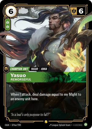 Riftbound - Origins - Yasuo, Remorseful - 076a/298 - Alternate Art - Showcase
