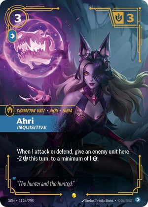 Riftbound - Origins - Ahri, Inquisitive - 119a/298 - Alternate Art - Showcase