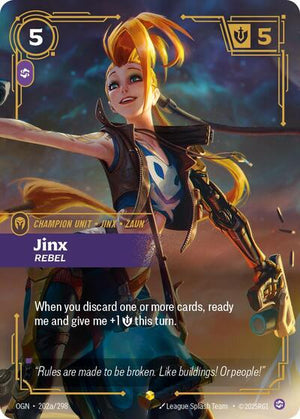 Riftbound - Origins - Jinx, Rebel - 202a/298 - Alternate Art - Showcase