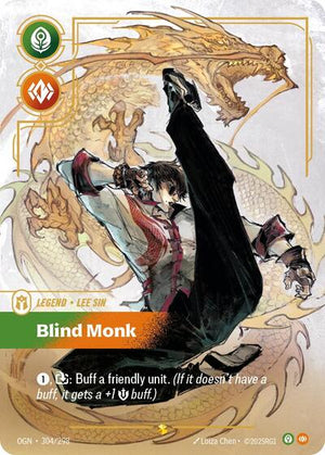 Riftbound - Origins - Lee Sin, Blind Monk (Overnumbered) - 304/298 - Showcase