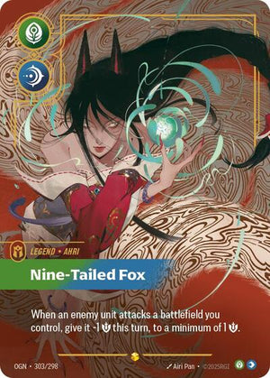Riftbound - Origins - Ahri, Nine-Tailed Fox (Overnumbered) - 303/298 - Showcase