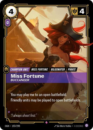 Riftbound - Origins - Miss Fortune, Buccaneer - 193/298 - Rare