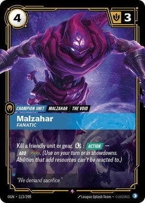 Riftbound - Origins - Malzahar, Fanatic - 113/298 - Rare