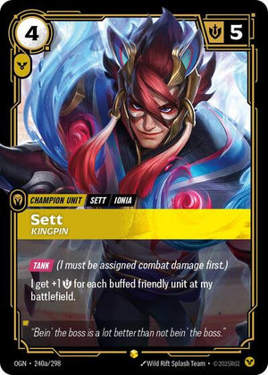 Riftbound - Origins - Sett, Kingpin - 240a/298 - Alternate Art - Showcase