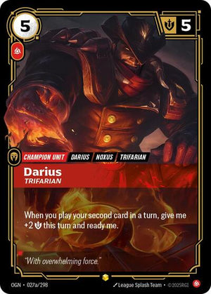 Riftbound - Origins - Darius, Trifarian - 027a/298 - Alternate Art - Showcase