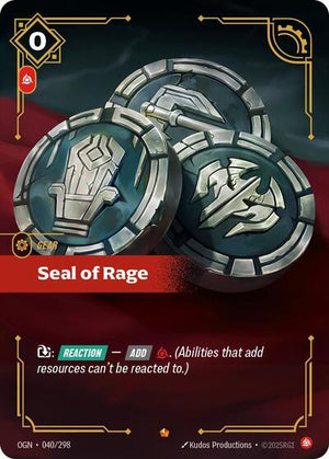 Riftbound - Origins - Seal of Rage - 040/298 - Epic