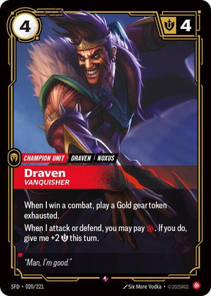 Riftbound - Spiritforged - Draven, Vanquisher - 020/221 - Rare