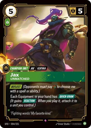 Riftbound - Spiritforged - Jax, Unmatched - 054/221 - Rare