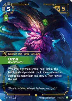 Riftbound - Spiritforged - Ornn, Blacksmith - 058a/221 - Alternate Art - Showcase