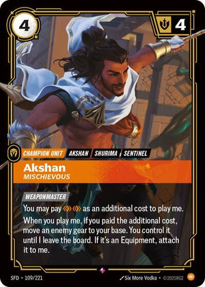 Riftbound - Spiritforged - Akshan, Mischievous - 109/221 - Rare
