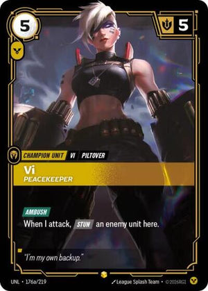 Riftbound - Unleashed - Vi, Peacekeeper - 176a/219 - Alternate Art - Showcase