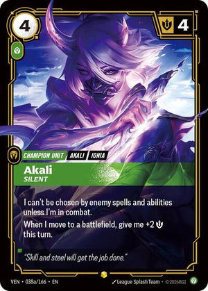 Riftbound - Vendetta - Akali, Silent - 038a/166 - Alternate Art - Showcase