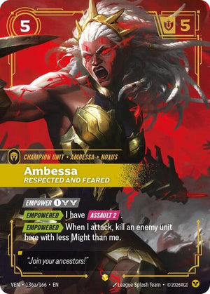 Riftbound - Vendetta - Ambessa, Respected and Feared - 136a/166 - Alternate Art - Showcase