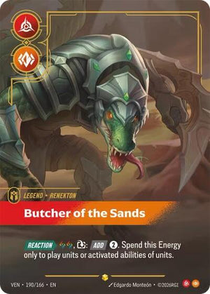 Riftbound - Vendetta - Renekton, Butcher of the Sands (Overnumbered) - 190/166 - Showcase