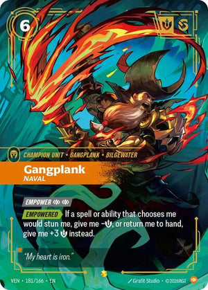 Riftbound - Vendetta - Gangplank, Naval (Overnumbered) - 181/166 - Showcase