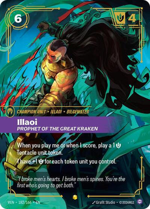 Riftbound - Vendetta - Illaoi, Prophet of the Great Kraken (Overnumbered) - 182/166 - Showcase