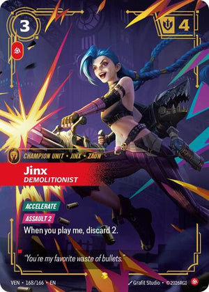 Riftbound - Vendetta - Jinx, Demolitionist (Overnumbered) - 168/166 - Showcase