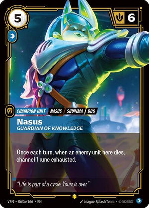 Riftbound - Vendetta - Nasus, Guardian of Knowledge - 063a/166 - Alternate Art - Showcase