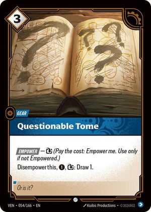 Riftbound - Vendetta - Questionable Tome - 054/166 - Common