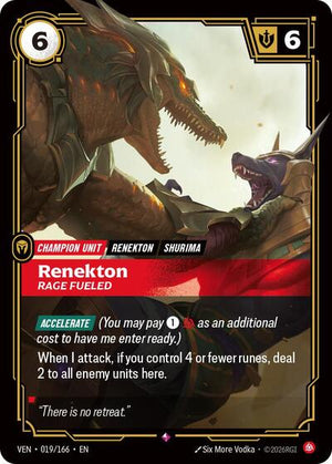 Riftbound - Vendetta - Renekton, Rage Fueled - 019/166 - Rare