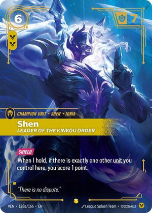 Riftbound - Vendetta - Shen, Leader of the Kinkou Order - 138a/166 - Alternate Art - Showcase
