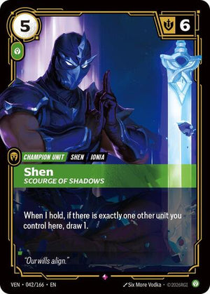 Riftbound - Vendetta - Shen, Scourge of Shadows - 042/166 - Rare