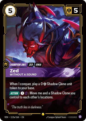 Riftbound - Vendetta - Zed, Without a Sound - 112a/166 - Alternate Art - Showcase