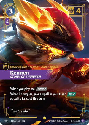 Riftbound - Vendetta - Kennen, Storm of Shuriken - 113a/166 - Alternate Art - Showcase